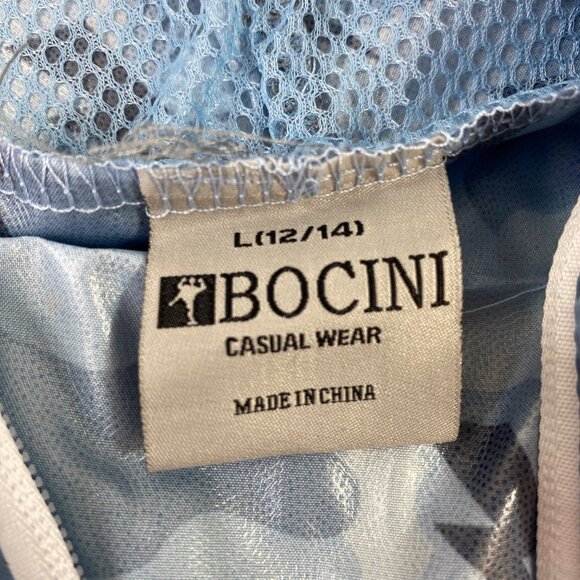 Bocini Boys Blue Black Camouflage Lightning Bolt Hooded Windbreaker Size Large - Picture 3 of 3